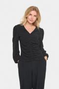 Saint Tropez Helasz Blouse Kvinde Black Langærmede Bluser Regular Fit ...