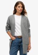 Superdry Essential Long Knit Cardigan Kvinde Charcoal Marl Cardigans S...