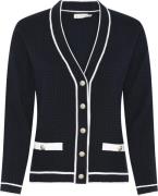 Micha Bbcardigan_ BB Springviscosekn Kvinde Navy/ofwh Cardigans Str L ...