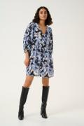 Kaffe Kavictoria Tunic Kvinde Black/blue Graphic Strokes Korte Kjoler ...