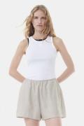 Ganni Soft Cotton Rib Tank Top Kvinde Bright White Tanktoppe Str L - h...