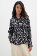 InWear Paulineiw Shirt Kvinde Faces Black Langærmede Skjorter Loose Fi...