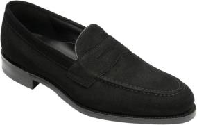 Loake Imperial Black Suede Mand Black Loafers Str 41 - hos Magasin