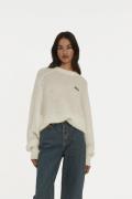 ROTATE Birger Christensen Light Knit Logo Sweater Kvinde Egret Sweater...