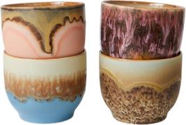 HK Living 70s Ceramics Café Cups Lagoon set of 4 Multi - Kopper Med Ha...