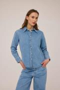 Magasin Cleo Light 1O Kvinde Light Blue Denim Denimskjorter Str L Bomu...