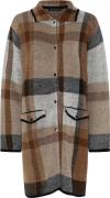 Micha Long Cardigan_ Check Knit Kvinde Camel/sand Cardigans Str L - ho...