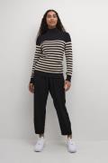 Kaffe Kalizza Striped Roll Neck Kvinde Black/feather Gray Mel. Stripe ...