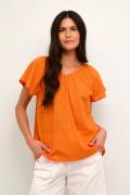 Cream Crkenda Blouse Kvinde Exotic Orange Kortærmede Bluser Str 40 - h...