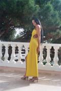 Rabens Saloner Techno Drape Fitted Dress Pandora Kvinde Acid Yellow Ma...