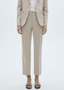 MANGO Straight Suit Trousers Kvinde Lt Pastel Grey Bukser Med Lige Ben...