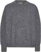 HUNKØN Adriana Knit Blouse Kvinde Grey Melange Sweaters Str M - hos Ma...