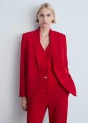 MANGO Structured Suit Jacket Kvinde Red Blazere Str L - hos Magasin