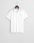 Gant Tipping SS Pique Polo Mand White Kortærmede Poloer Str L - hos Ma...