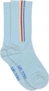 Melton Vertical Stripes Socks Str 23/26 - Sky Blue Strømper hos Magasi...