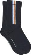 Melton Vertical Stripes Socks Str 27/30 - Marine Strømper hos Magasin