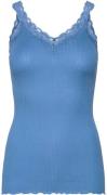 Rosemunde Rmwbalta Modal SL Vneck top Kvinde Azure Blue Toppe Str L - ...