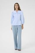 Karen by Simonsen Kbzuma Nette Blouse Kvinde Pearl Blue Langærmede Blu...