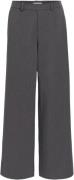 Object Objlisa Wide Pant Noos Kvinde Medium Grey Melange Bukser Med Br...