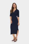 Saint Tropez Juannasz Polo Dress Kvinde Baritone Blue Midi Kjoler Str ...