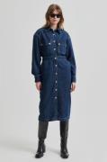 Second Female Mina Denim Dress Kvinde Blue Denim Kjoler Str L Denim - ...