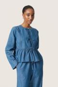 Soaked in Luxury Slchamy Shirt Blouse Kvinde Medium Blue Denim Skjorte...