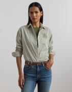 Lauren Ralph Lauren Y/D 70S Broadclothshirt Kvinde Sage Green/white Sk...